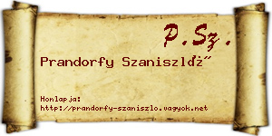 Prandorfy Szaniszló névjegykártya